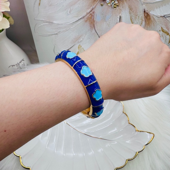 The Clarissa Enamel Cloisonne Bracelet Bangle Thick Style - Picture 6 of 6